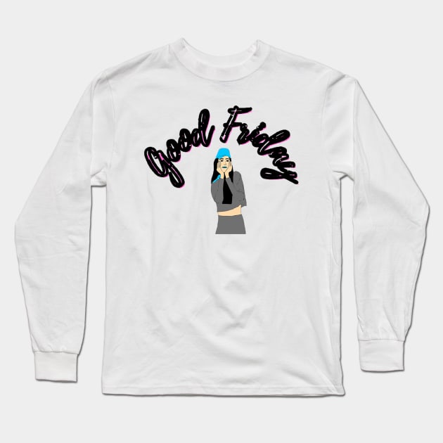 Good Friday - Happy Girl Long Sleeve T-Shirt by drawkwardly